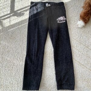 Roots Girls Size 7 Black Sweatpants